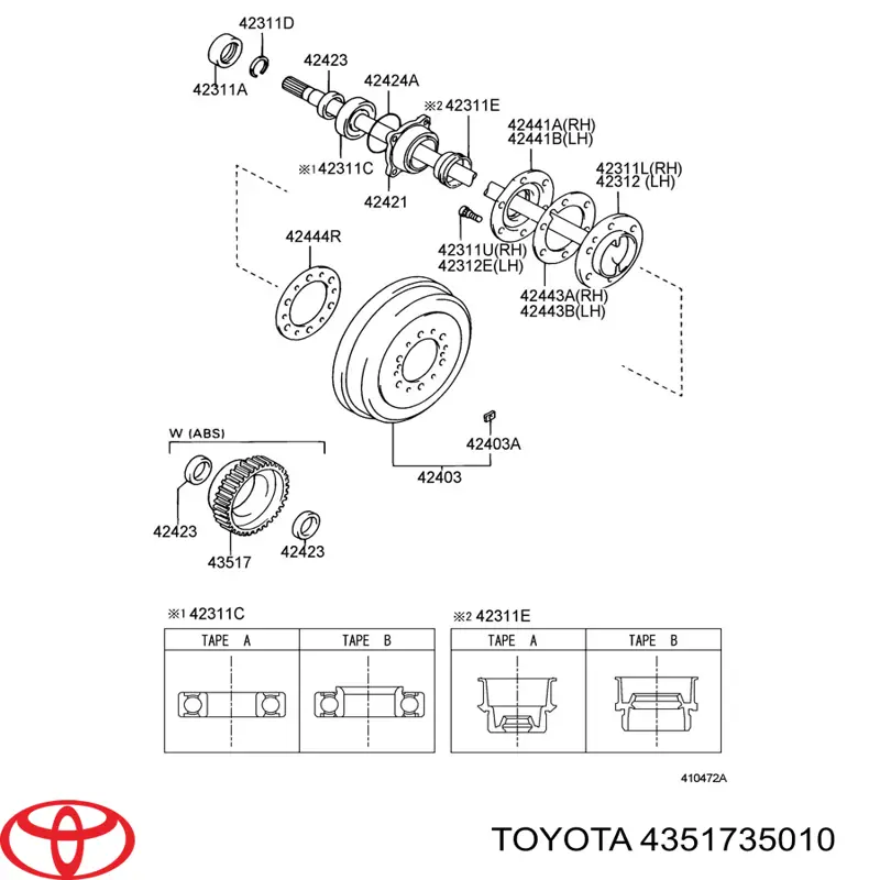 4351735010 Toyota кільце абс (abs)