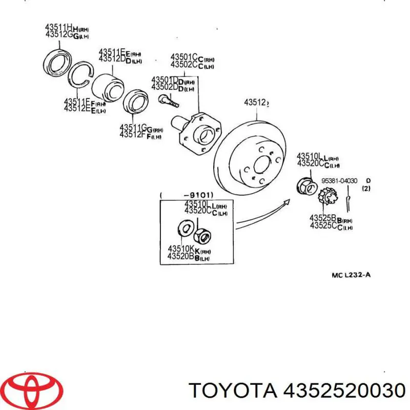 Купити 4352520030 Toyota Шайба гайки передньої маточини