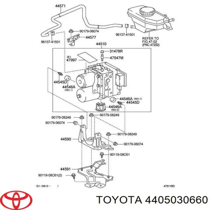 Блок керування АБС (ABS) 4405030660 Toyota