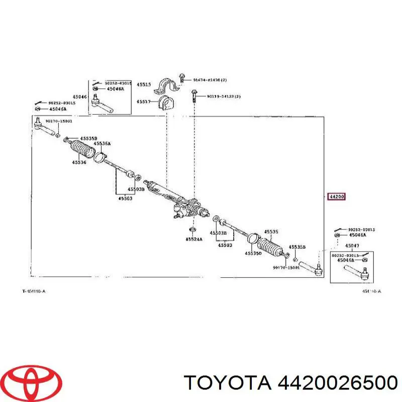 4420026500 Toyota рейка рульова