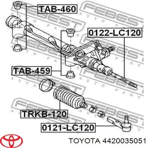 4420035051 Toyota рейка рульова