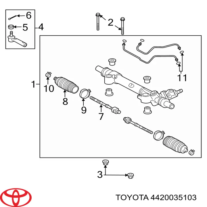 4420035103 Toyota рейка рульова