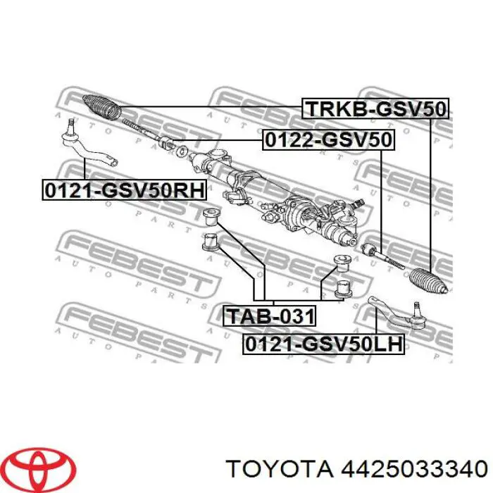 Рейка рульова 4425033340 Toyota