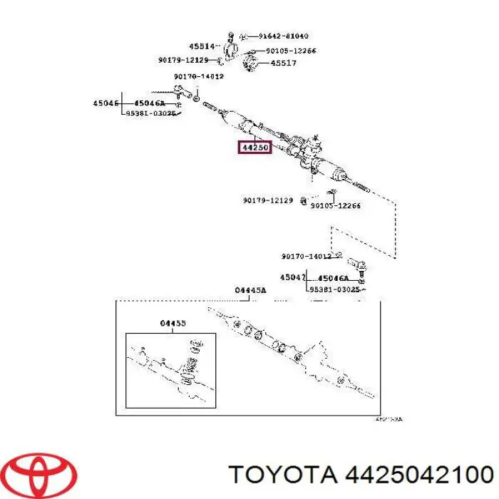 Управління рульове в зборі Toyota 4425042100 ціна, від 171.92 USD