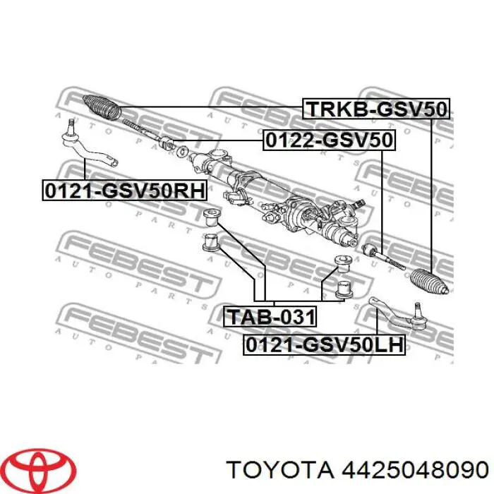 Рейка рульова 4425048090 Toyota