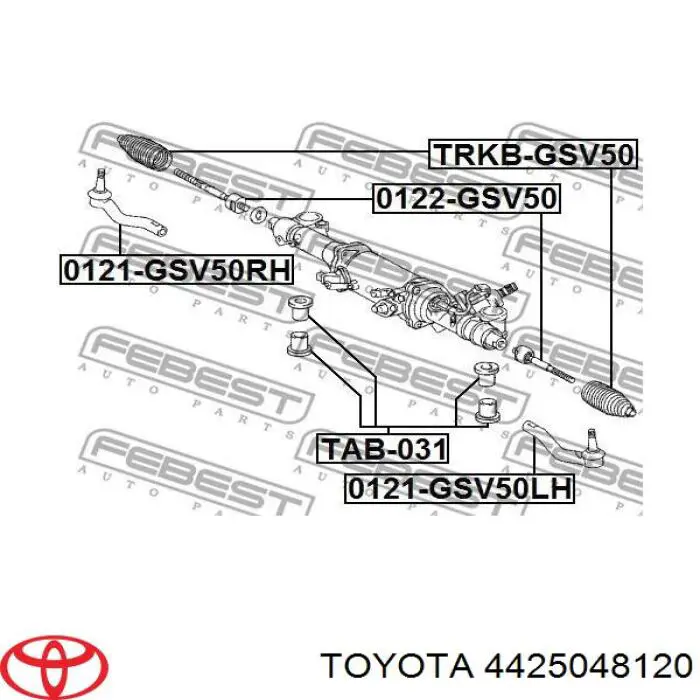 Рейка рульова 4425048120 Toyota