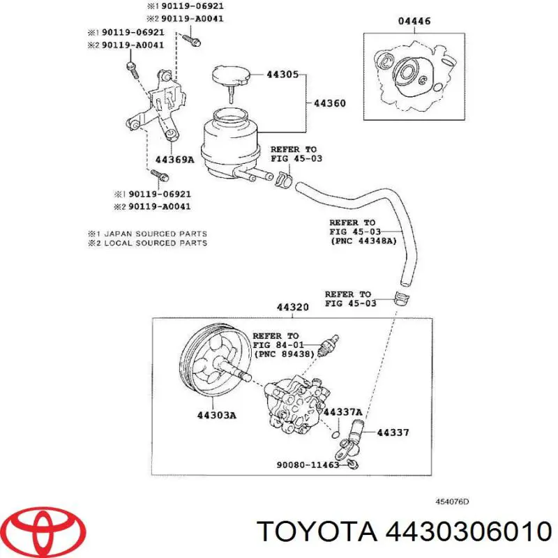 Купити 4430306010 Toyota Шків насосу гідропідсилювача керма (ГПК)