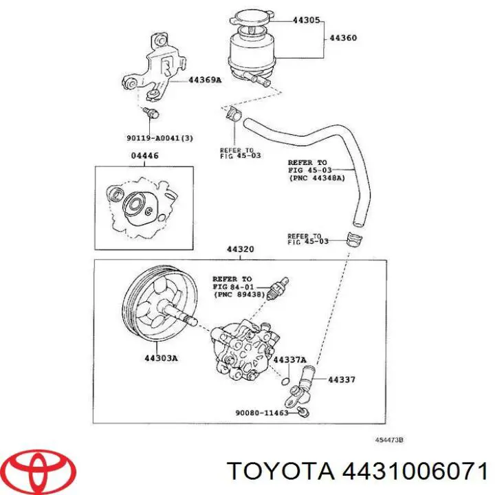 Насос гідропідсилювача керма (ГПК) 4431006071 Toyota