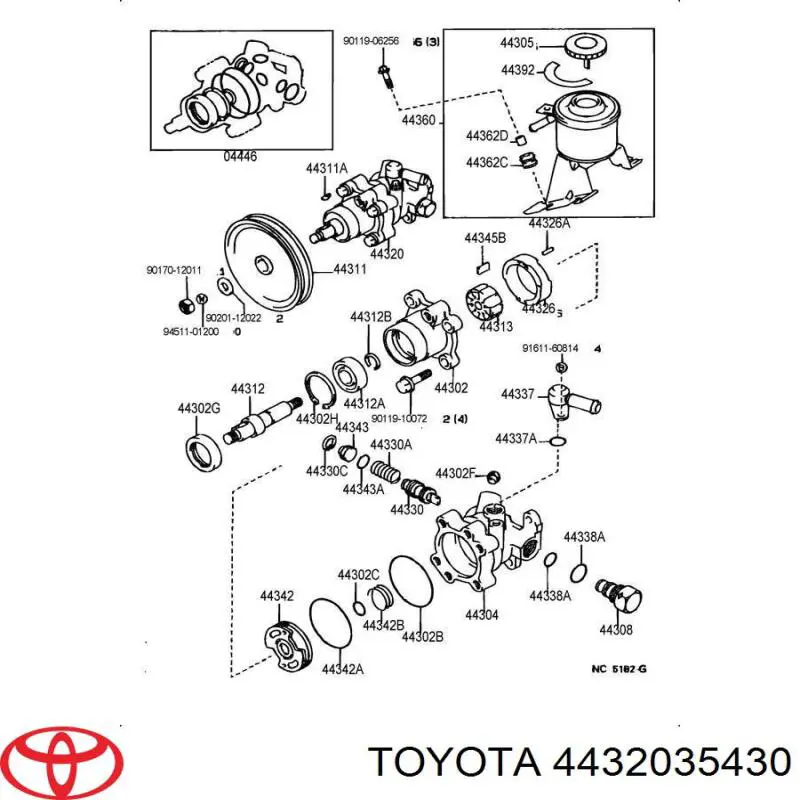 Насос ГПК Toyota 4432035430 ціна, від 179.62 USD