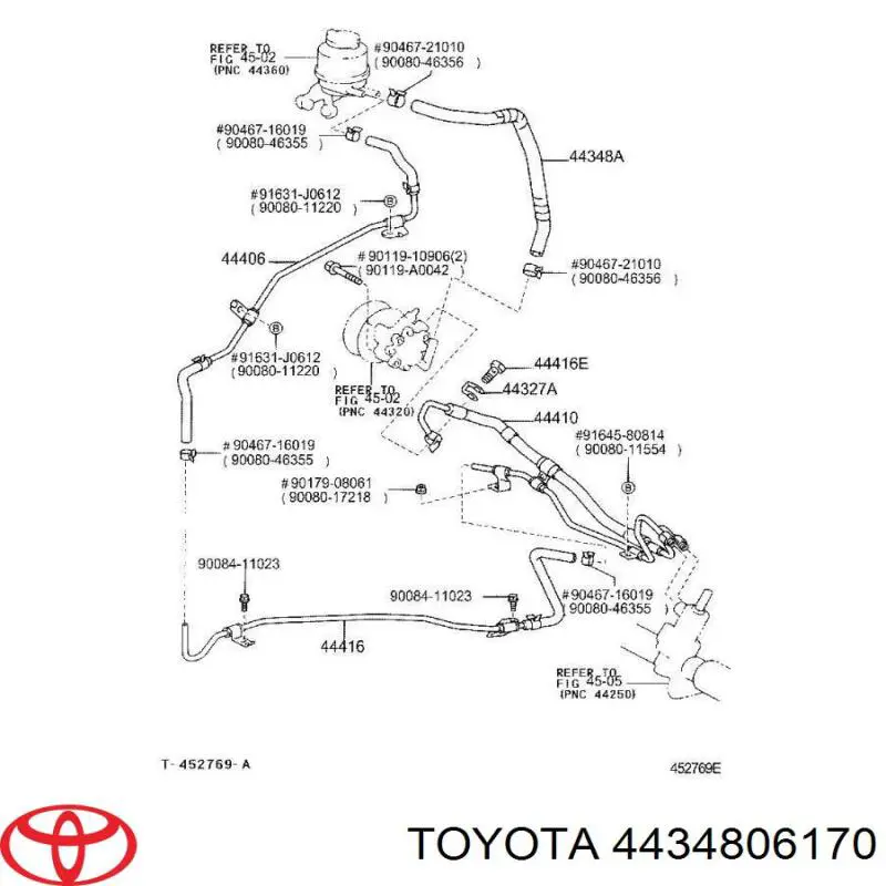4434806170 Toyota Трубка високого тиску ГПК