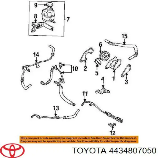 Патрубок високого тиску гідропідсилювача Toyota 4434807050 ціна, від 38.00 USD