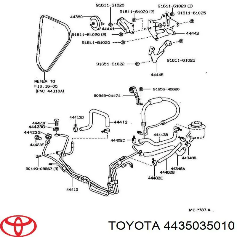 4435035010 Toyota Ролик натяжителя ременя агрегатів