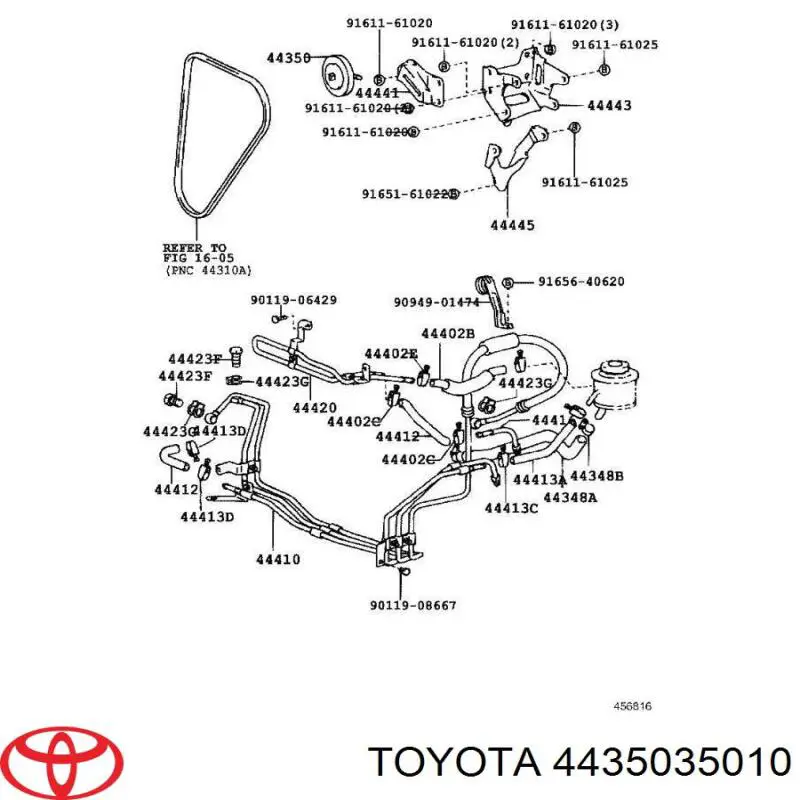 4435035010 Toyota ролик натягувача приводного ременя