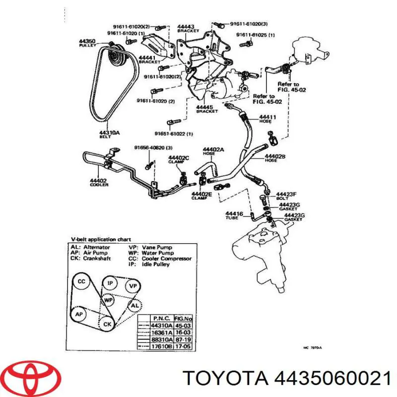 4435060021 Toyota Ролик натяжителя ременя агрегатів