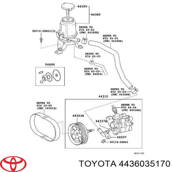 4436035170 Toyota бачок насосу гідропідсилювача керма