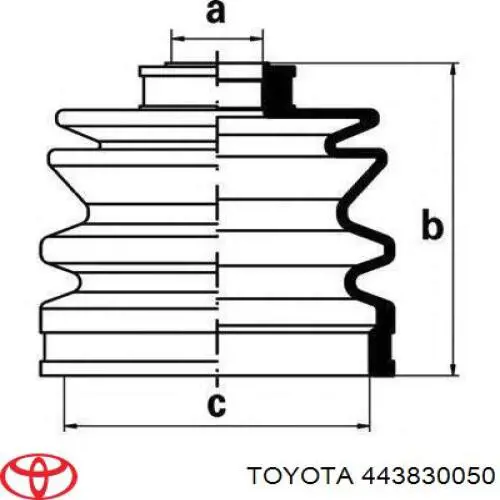 443830050 Toyota Пильник ШРКШ внутрішній, передній півосі