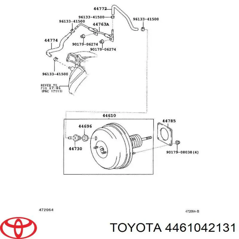 Підсилювач гальм вакуумний Toyota RAV4 2 (XA2) (Тойота Рав4)
