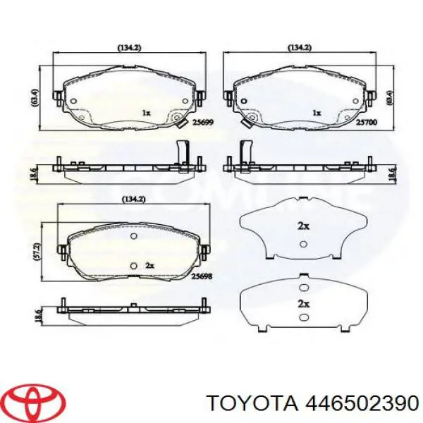 446502390 Toyota колодки гальмівні передні, дискові