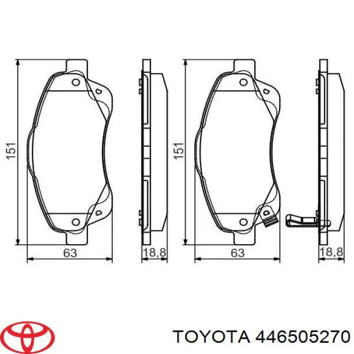 Гальмівні колодки Toyota 446505270 ціна, від 25.25 USD