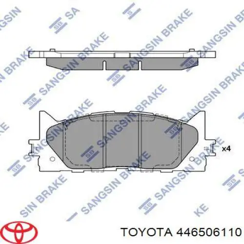 Гальмівні колодки Toyota 446506110 ціна, від 28.78 USD