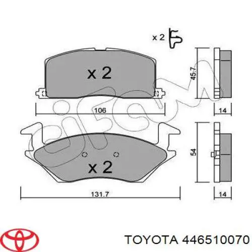 Гальмівні колодки Toyota 446510070 ціна, від 16.36 USD
