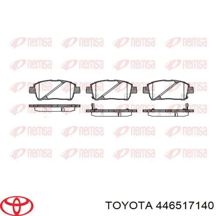 Колодки гальмівні передні, дискові 446517140 Toyota