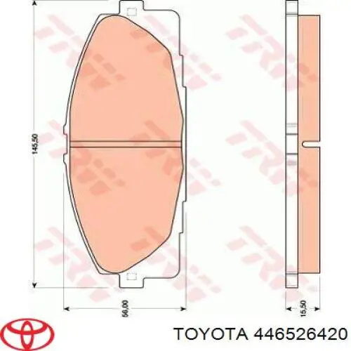 Купити 446526420 Toyota Колодки гальмівні передні, дискові