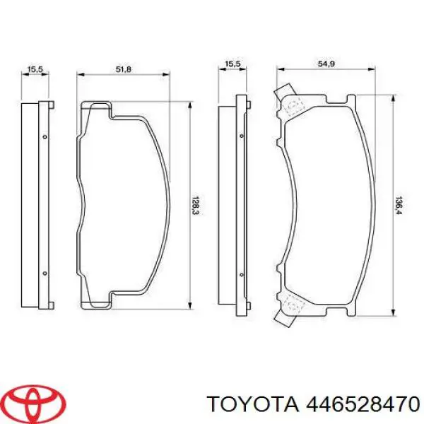 446528470 Toyota колодки гальмівні передні, дискові
