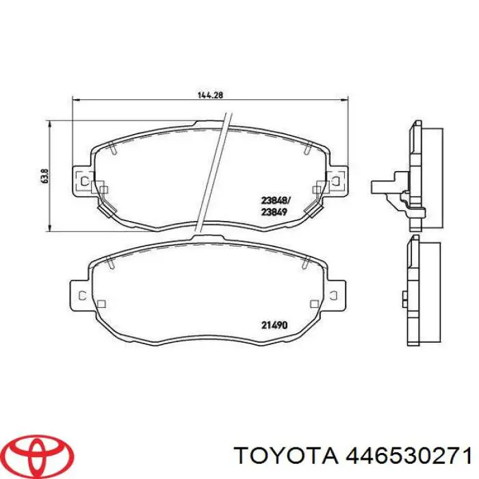 Колодки гальмівні передні, дискові 446530271 Toyota