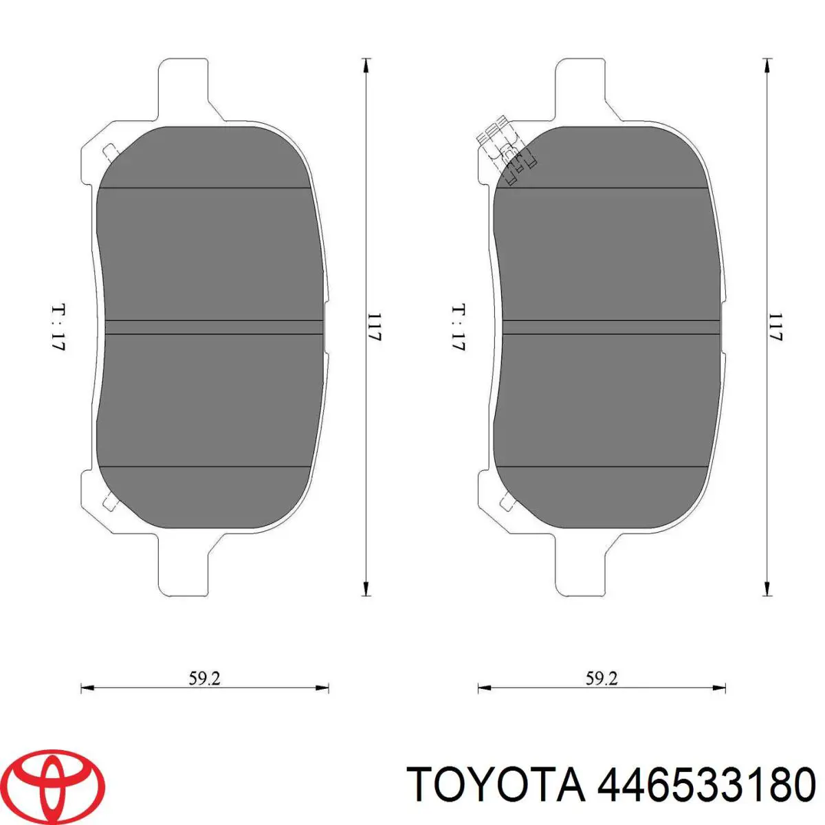 Купити 446533180 Toyota Колодки гальмівні передні, дискові