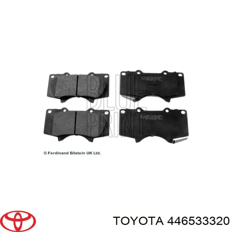 Колодки гальмівні передні, дискові 446533320 Toyota