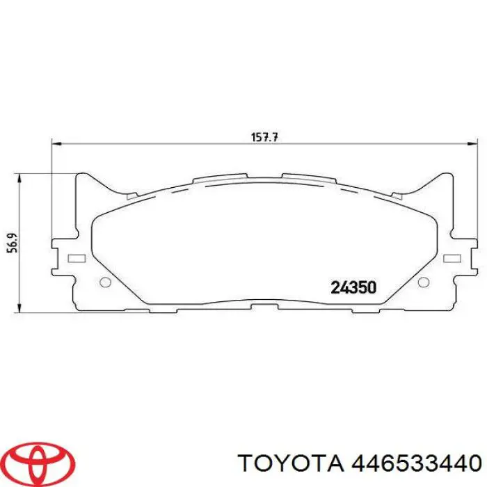 Колодки гальмівні передні, дискові 446533440 Toyota