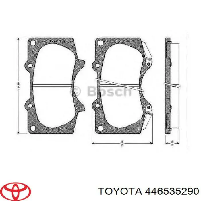 446535290 Toyota колодки гальмівні передні, дискові