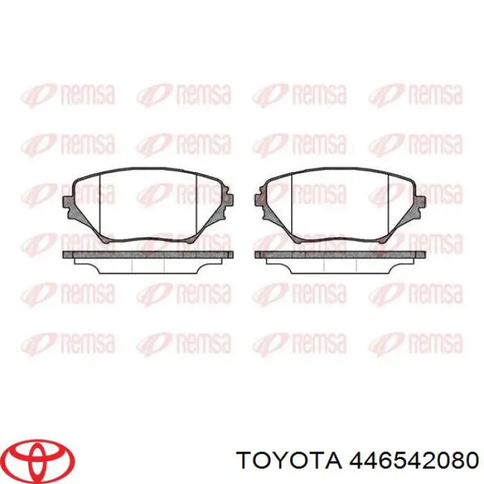 446542080 Toyota колодки гальмівні передні, дискові