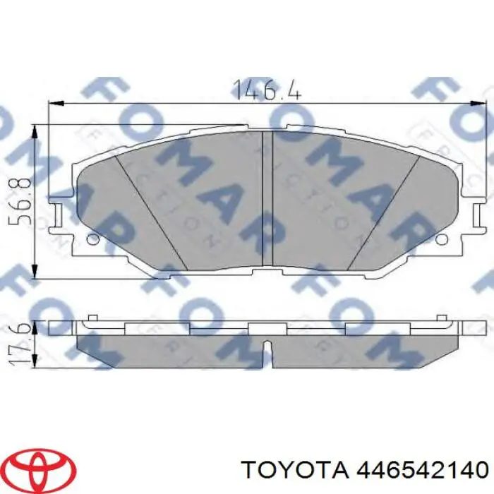 Купити 446542140 Toyota Колодки гальмівні передні, дискові