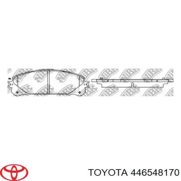 Колодки гальмівні передні, дискові 446548170 Toyota