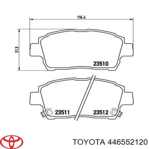 Колодки гальмівні передні, дискові 446552120 Toyota