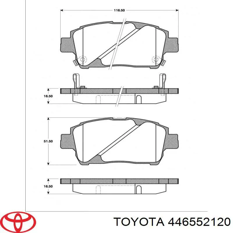 Купити 446552120 Toyota Колодки гальмівні передні, дискові