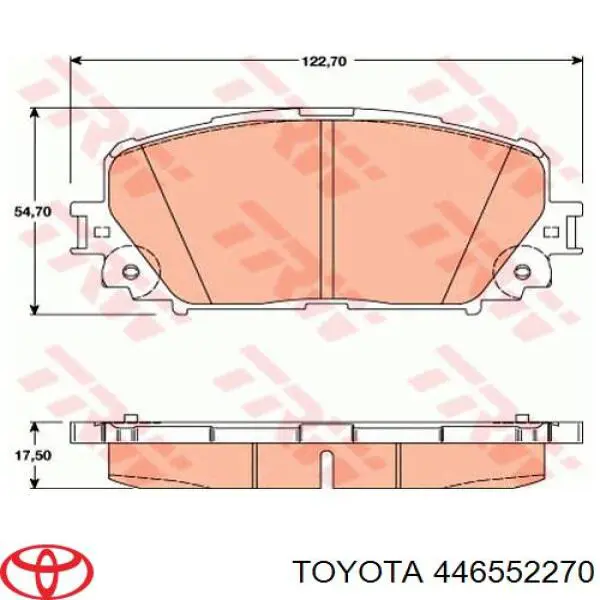 446552270 Toyota колодки гальмівні передні, дискові
