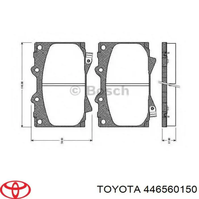 Колодки гальмівні передні, дискові 446560150 Toyota