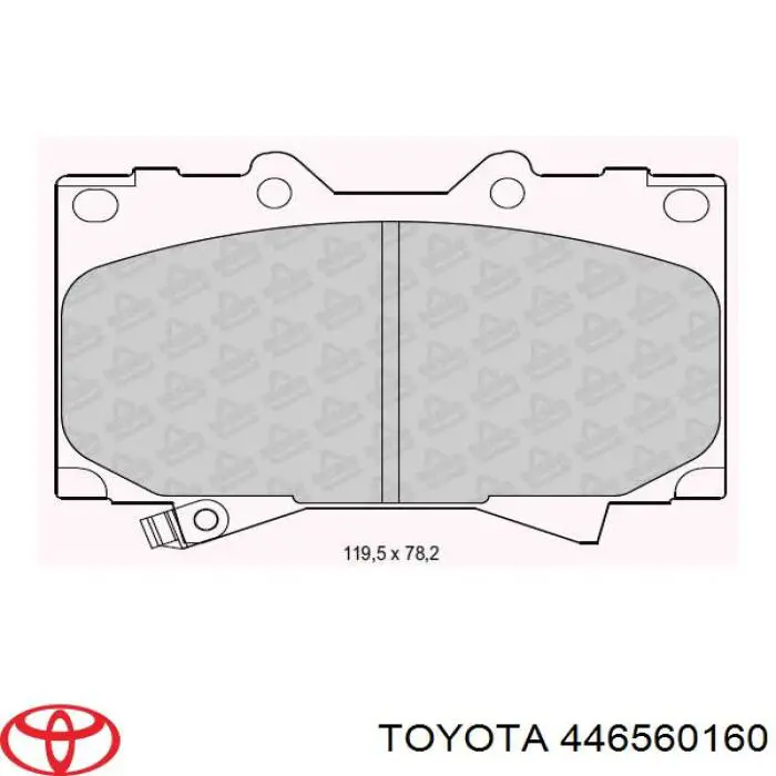 Колодки гальмівні передні, дискові 446560160 Toyota