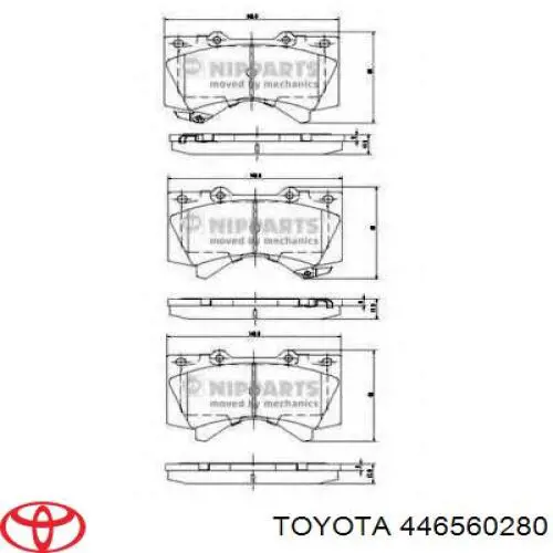 Передні тормозні колодки 446560280 Toyota