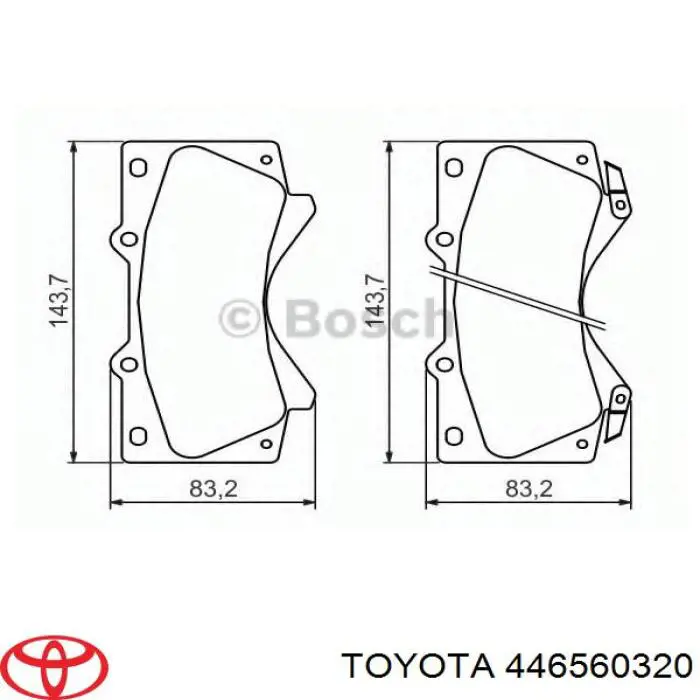 Купити 446560320 Toyota Колодки гальмівні передні, дискові