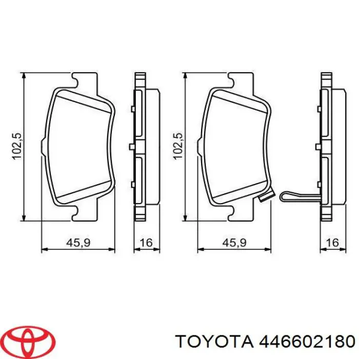 Задні дискові колодки Toyota 446602180