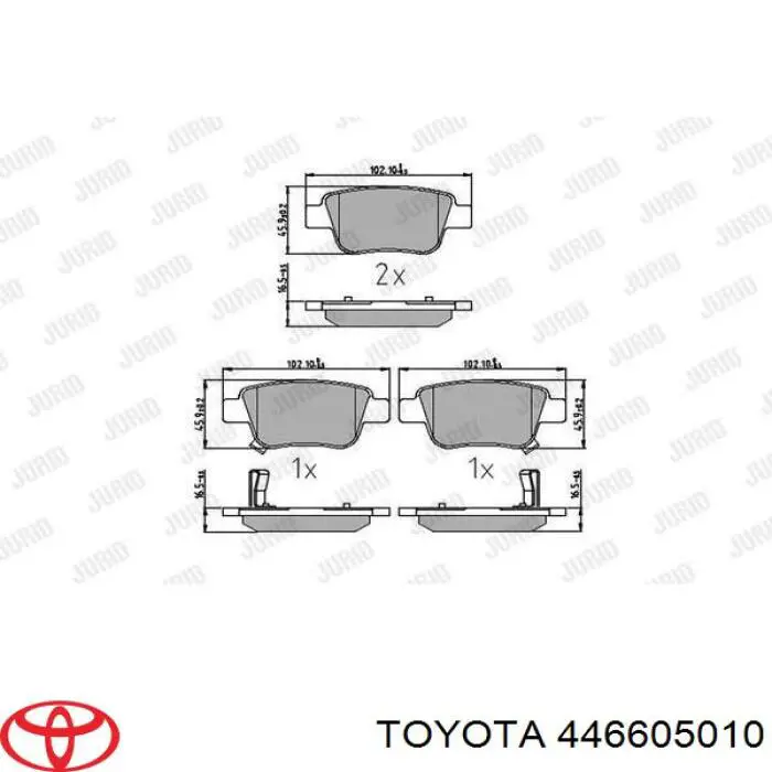 Купити 446605010 Toyota Задні колодки