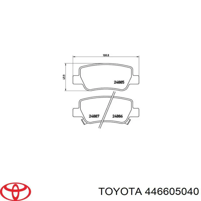 Колодки гальмові задні, дискові 446605040 Toyota