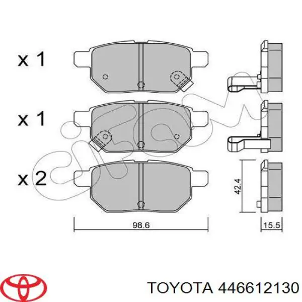 446612130 Toyota колодки гальмові задні, дискові