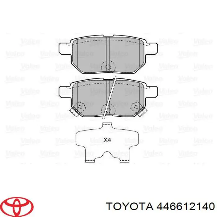 Задні гальмівні колодки Toyota 446612140 ціна, від 23.42 USD