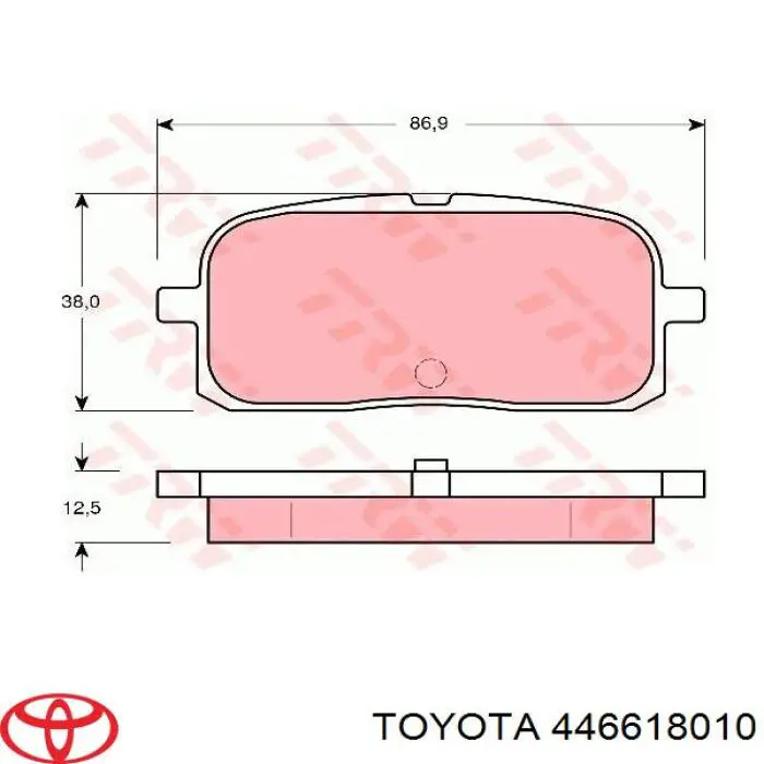 Колодки гальмові задні, дискові 446618010 Toyota