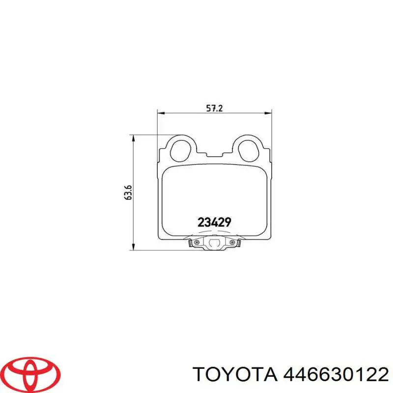 446630122 Toyota колодки гальмові задні, дискові